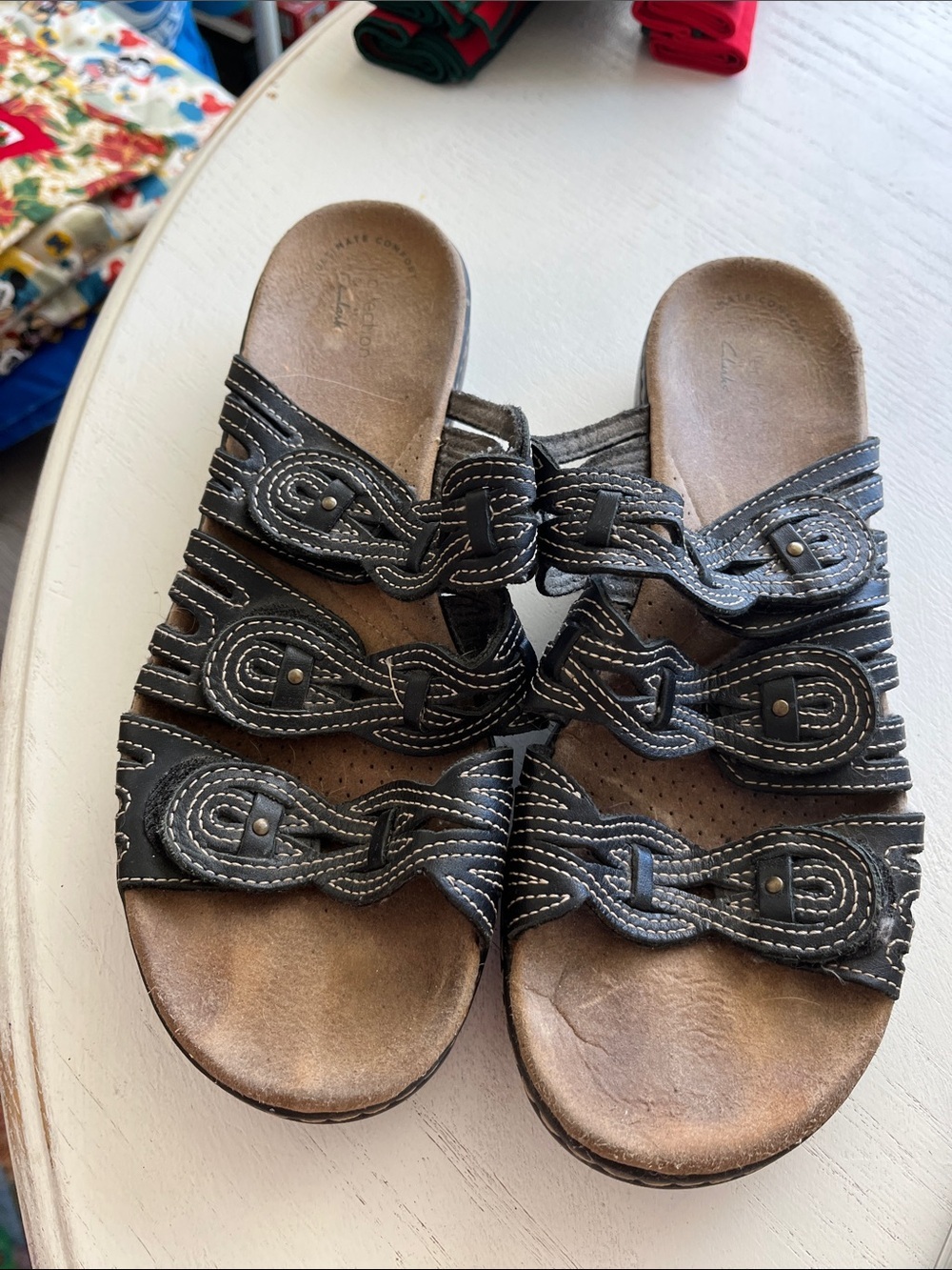 Clarks Slip-On Sandals for Women - Black Size 8